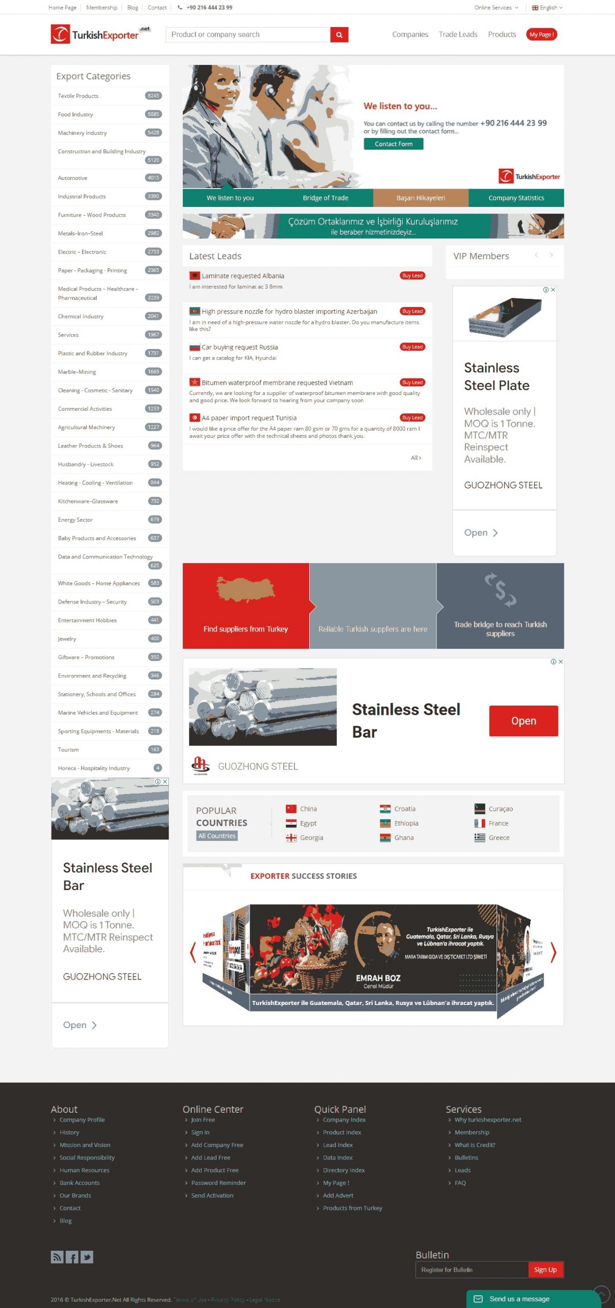 Turkish Exporter Website Copy and Content Writing​