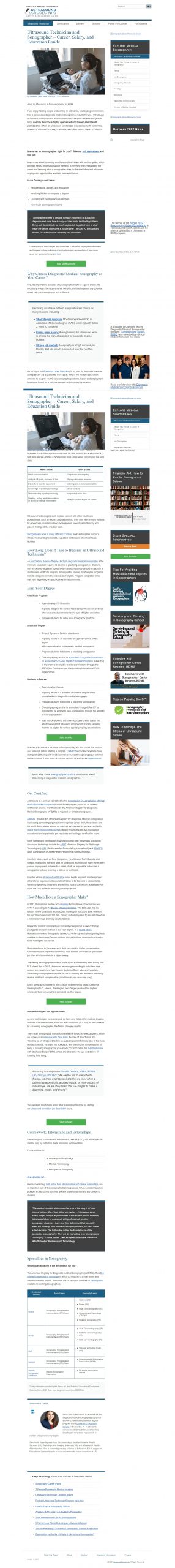 Ultra Sound Schools Info Website Development​