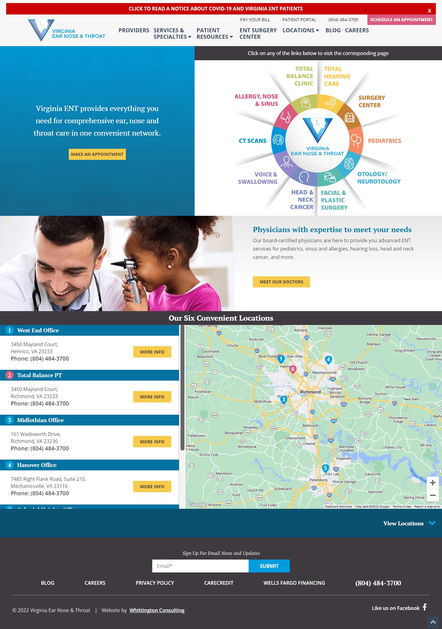 Virginia Ent website Search Engine Optimization