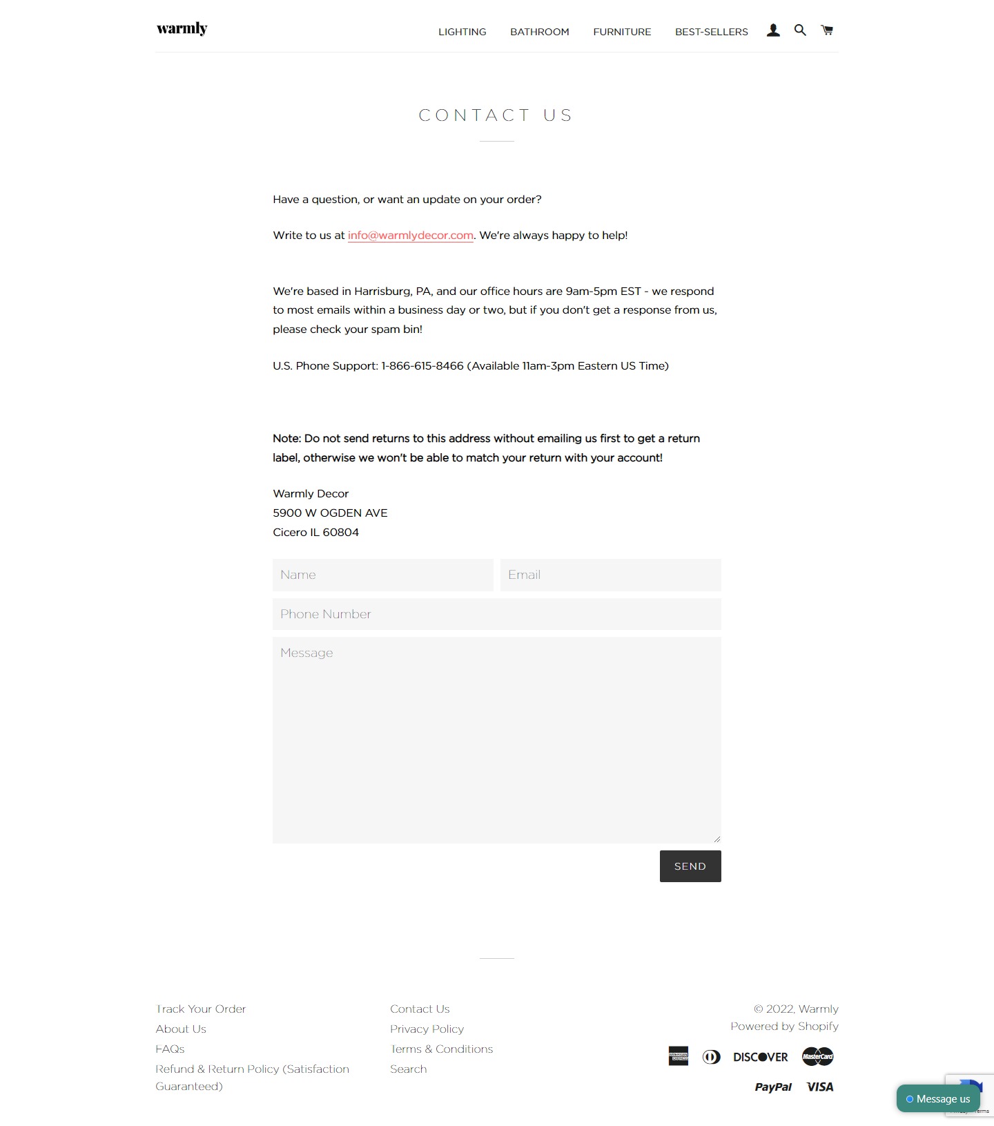 Warmly Website Design​