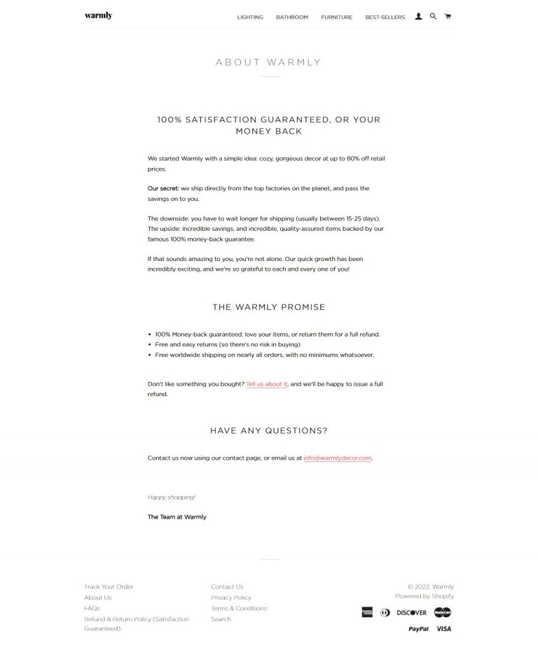 Warmly Website Design​