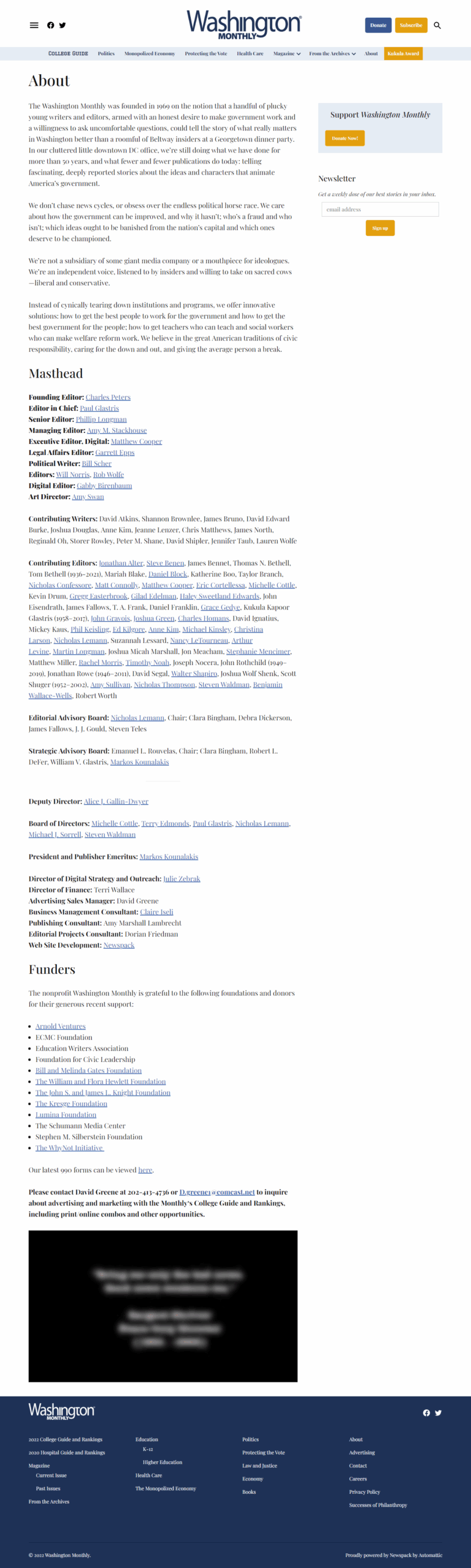 Washington Monthly Digital Markting​