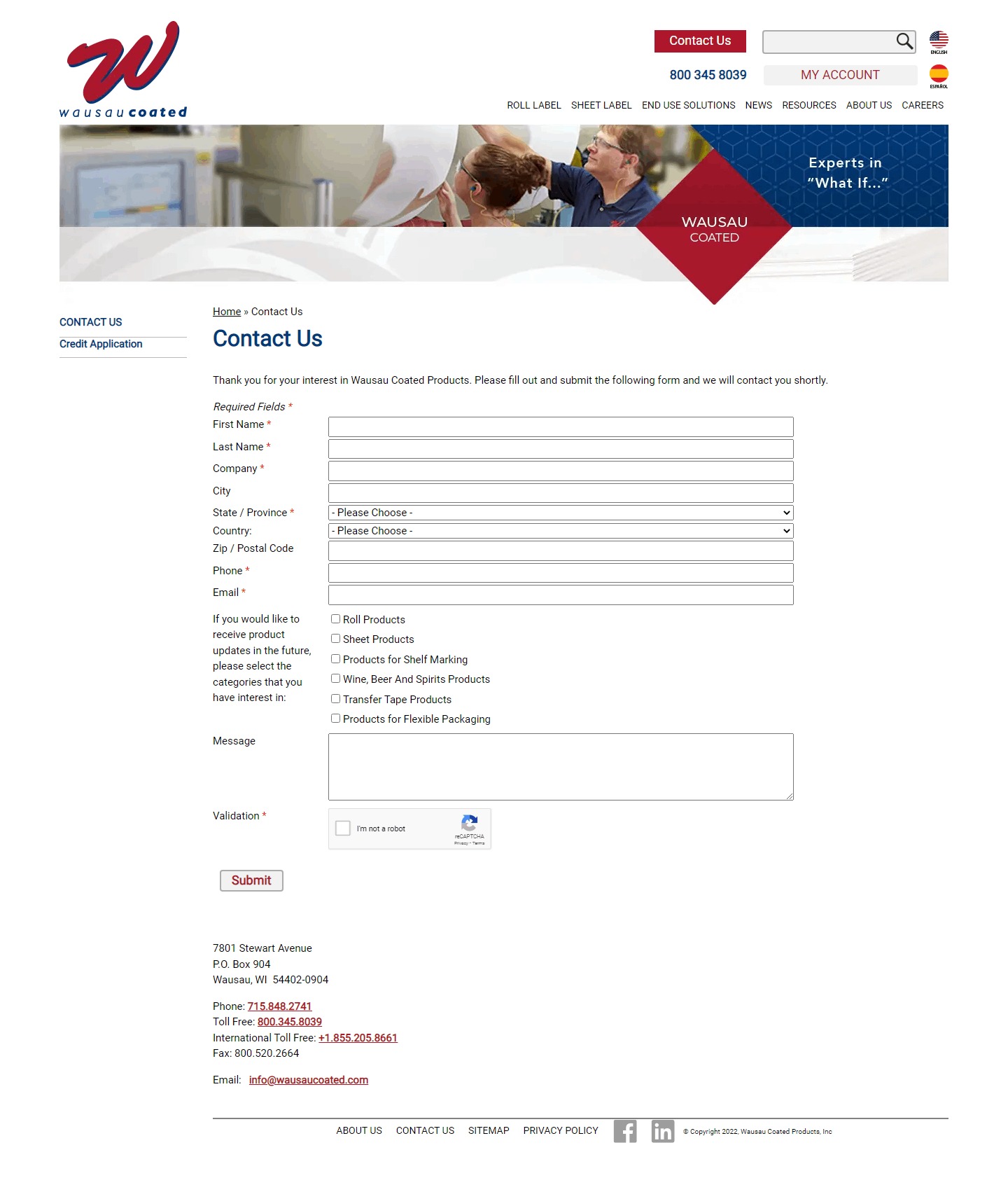 Wausau Coated website Search Engine Optimization