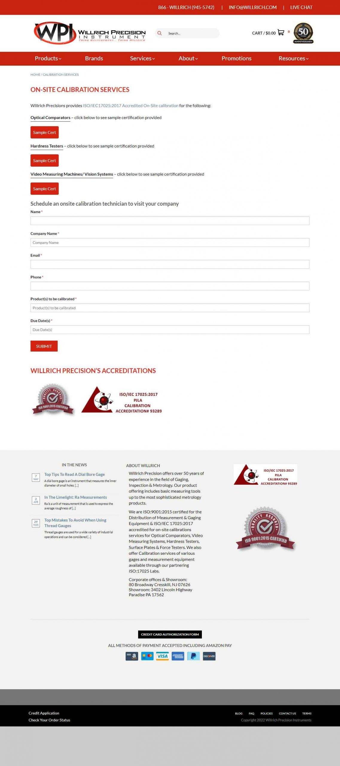 Willrich Percision Website Design