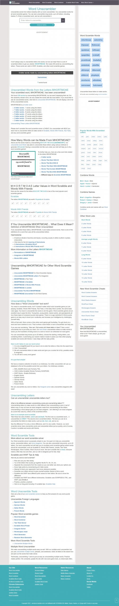 Word Unscrambler Website Development​