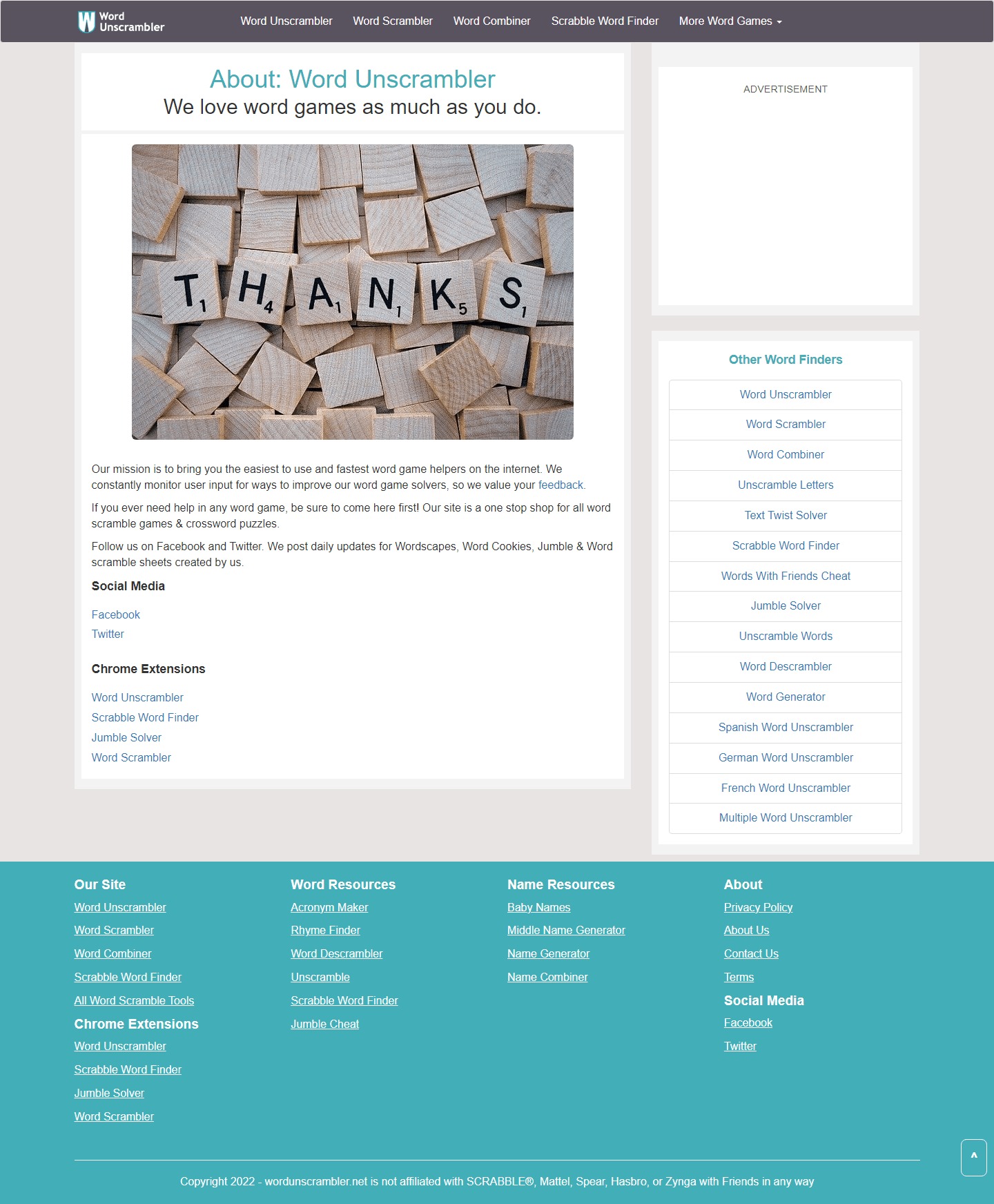 Word Unscrambler Website Development​