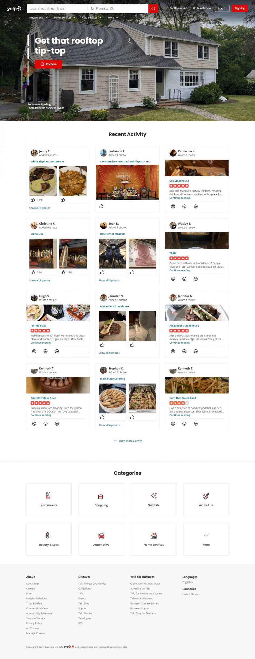 Yelp website Search Engine optimization