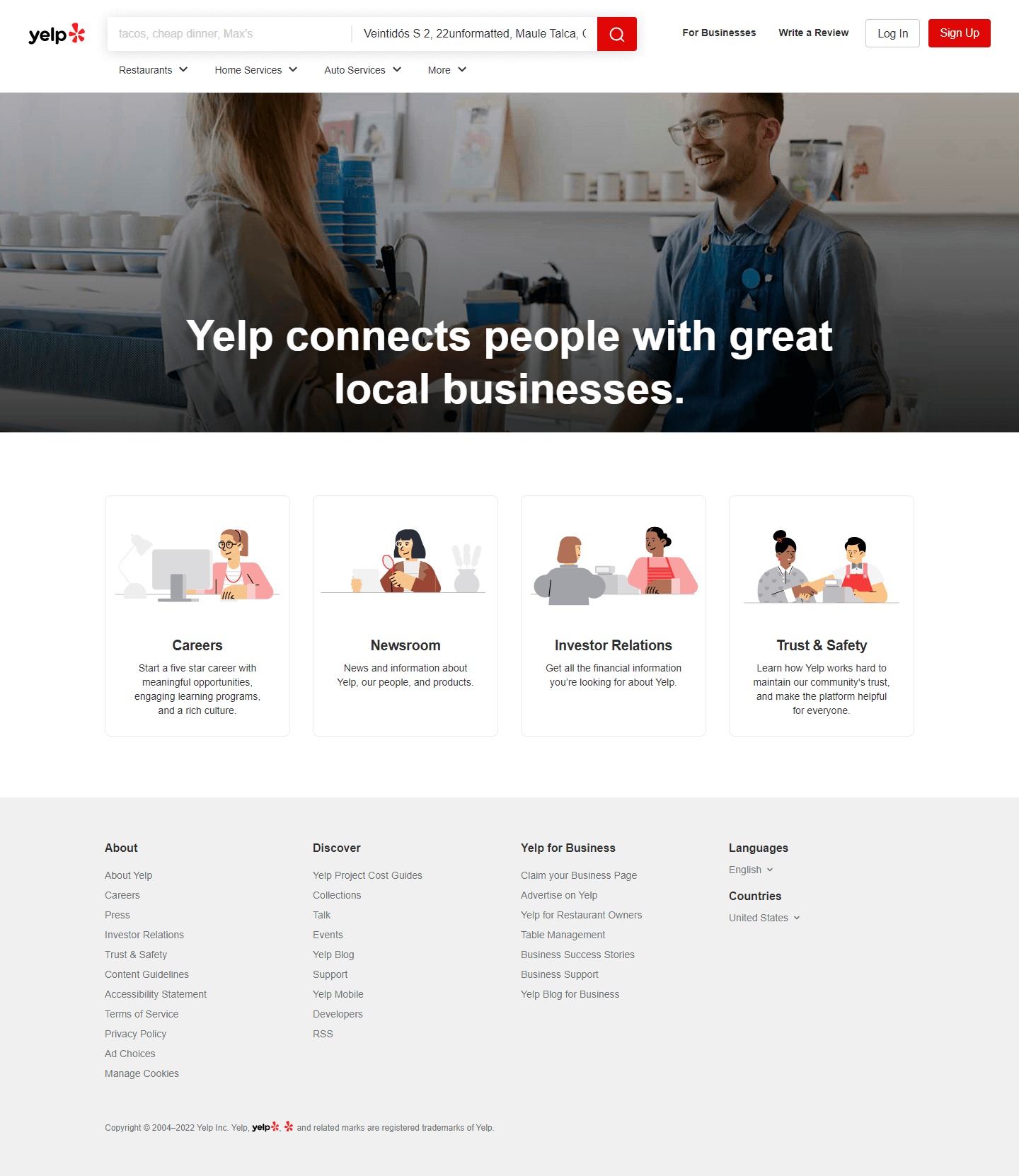 Yelp Website Development​