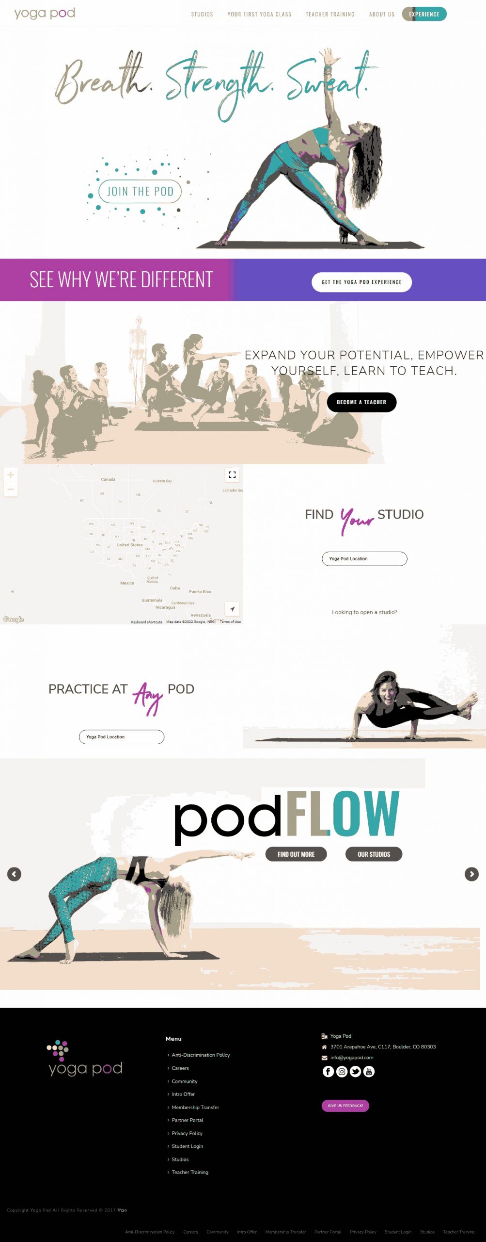 Yoga Pod Website Copy and Content Writing​