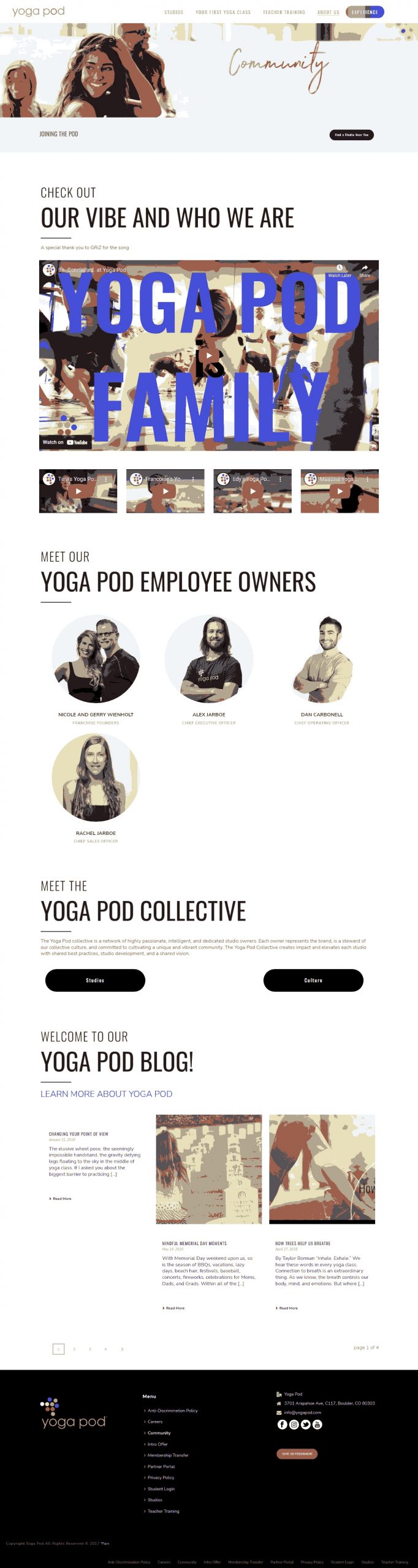 Yoga Pod Website Copy and Content Writing​