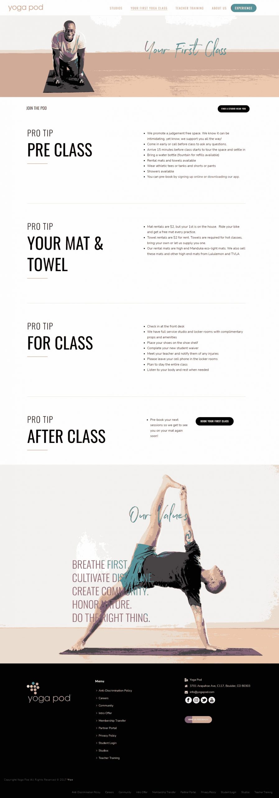 Yoga Pod Website Copy and Content Writing​