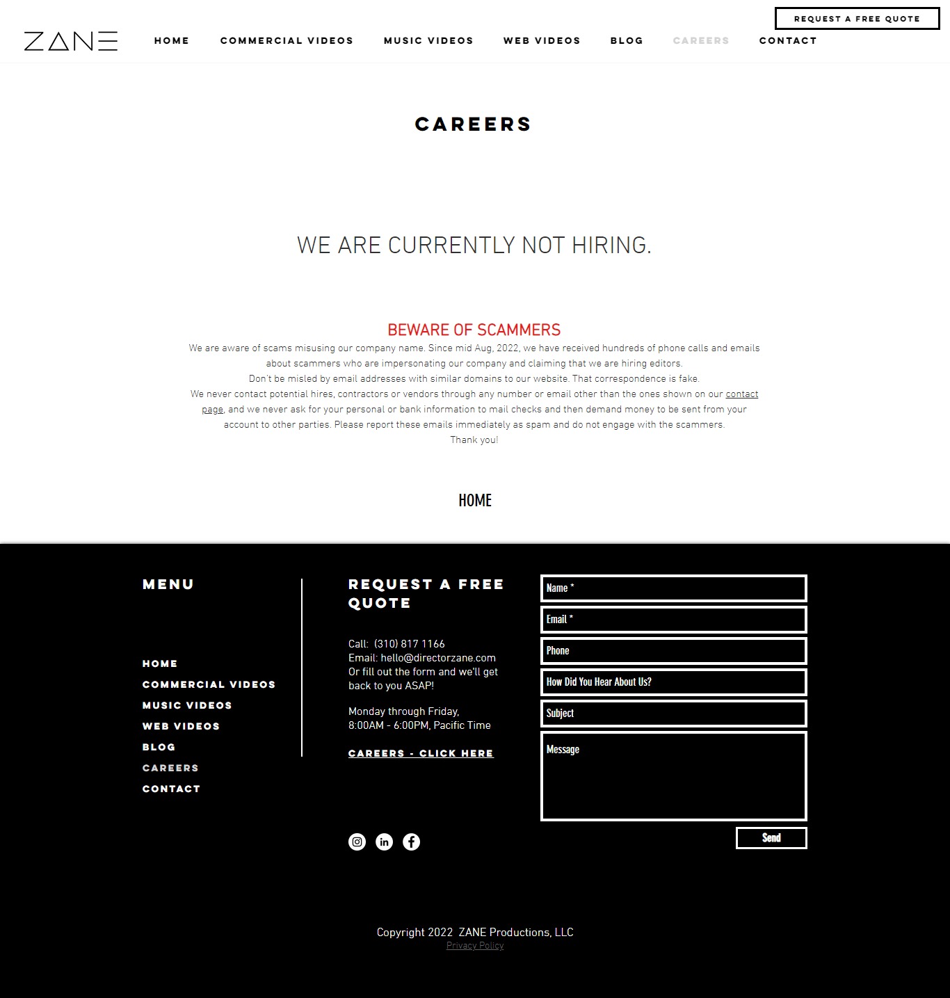 Zane Website Copy and Content Writing​