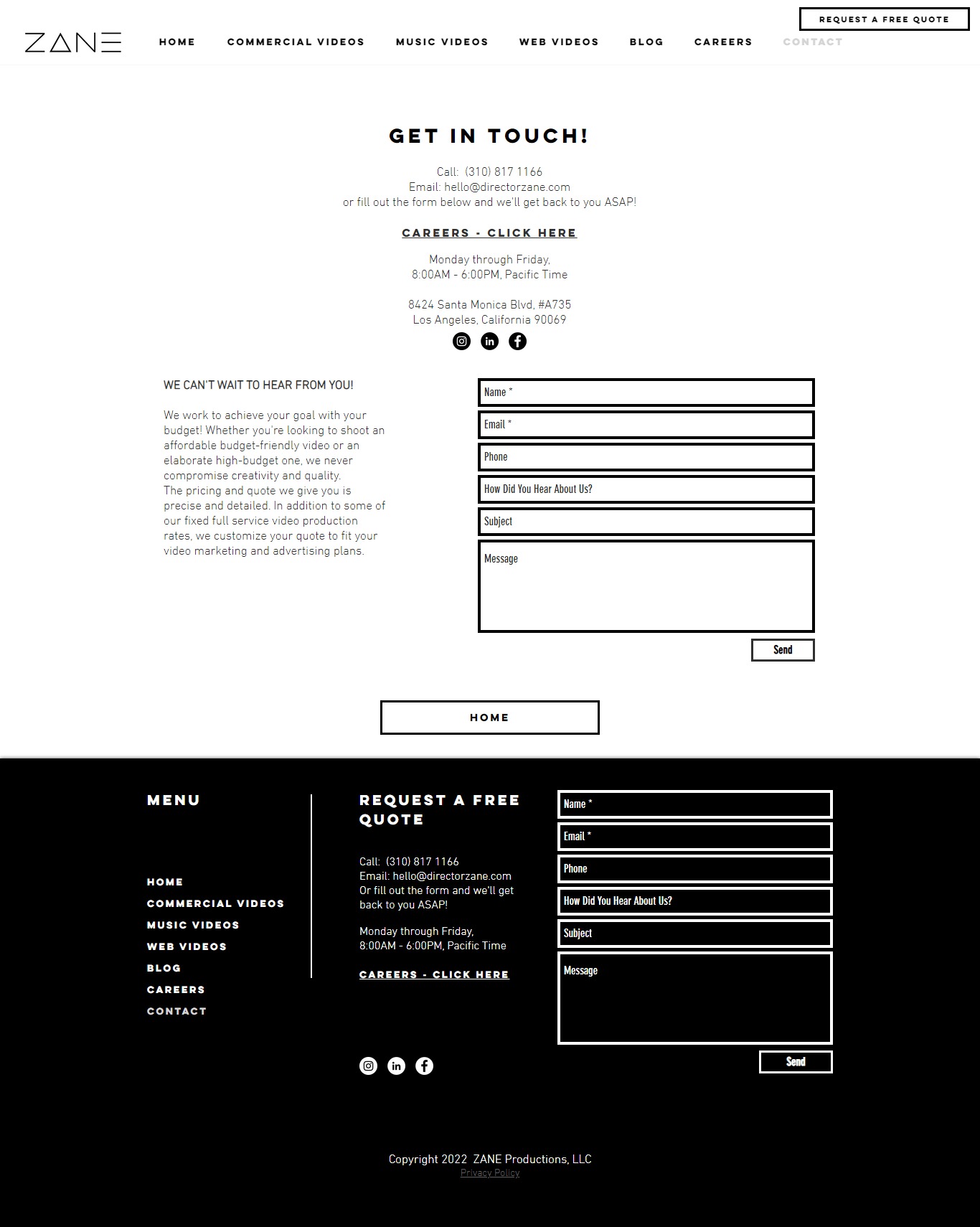 Zane Website Copy and Content Writing​