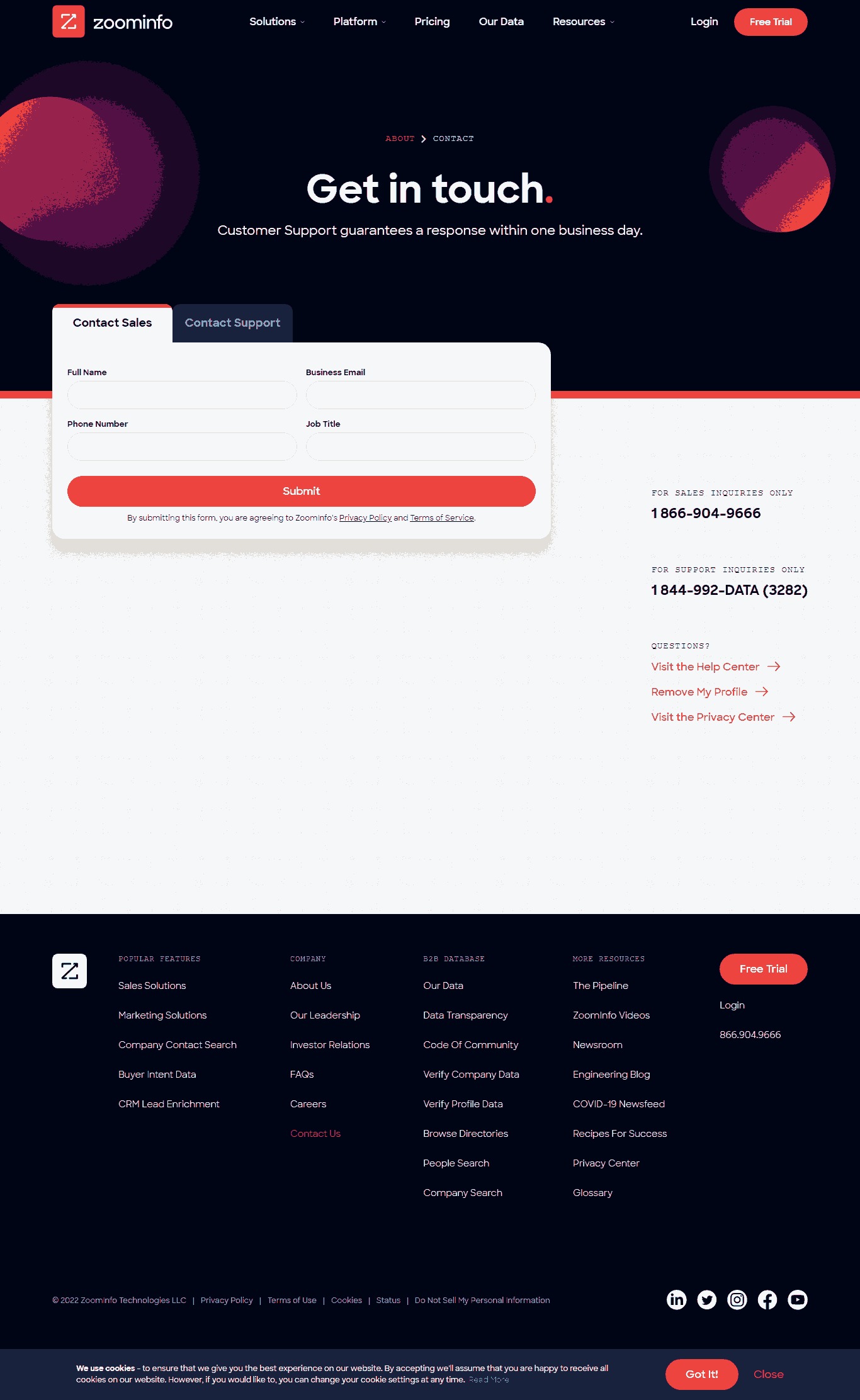 Zoominfo Website Copy and Content Writing​