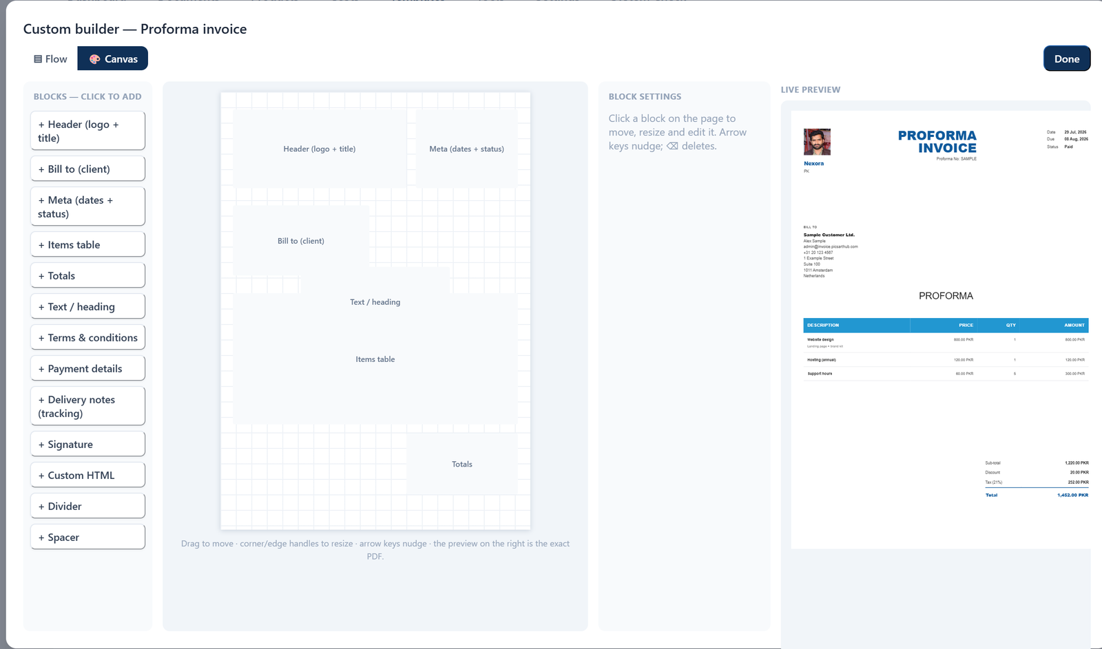 The Canvas freeform builder
