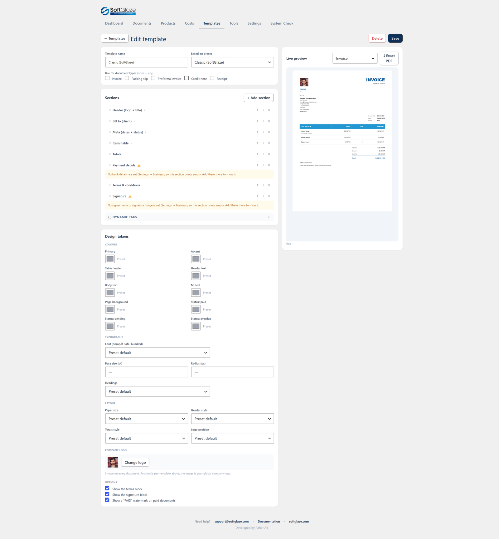 The visual template builder (Flow)
